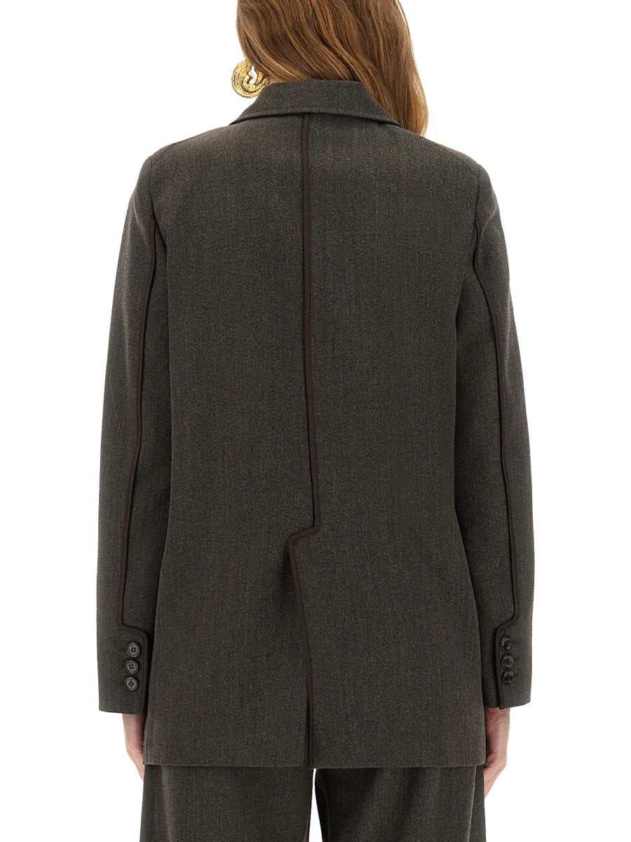 Wool Blend Jacket Brown