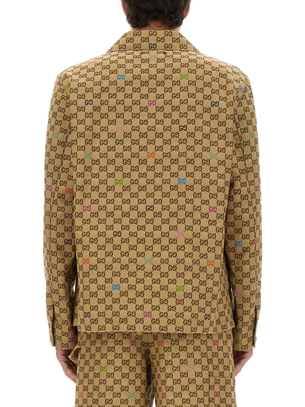 Fabric Jacket Gg Beige Cotton