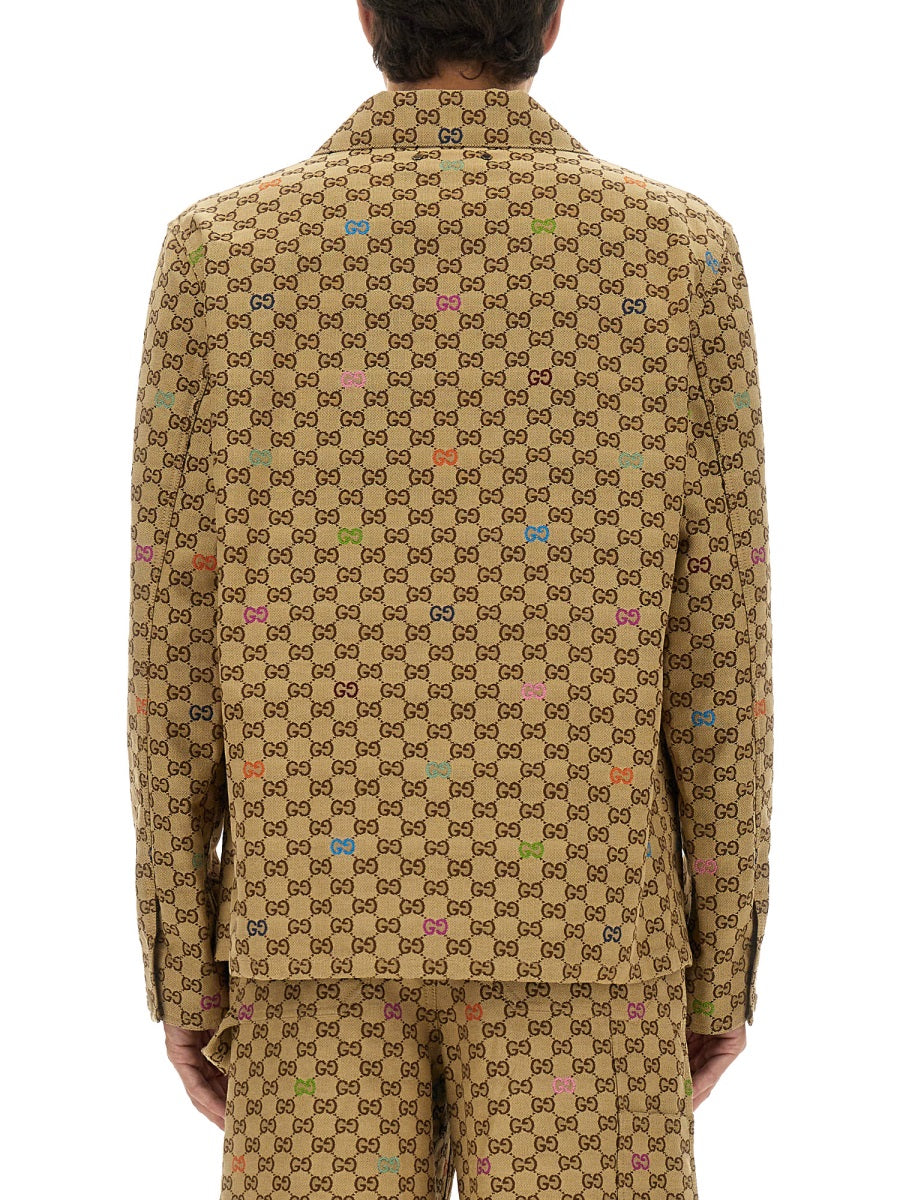 Fabric Jacket Gg Beige Cotton