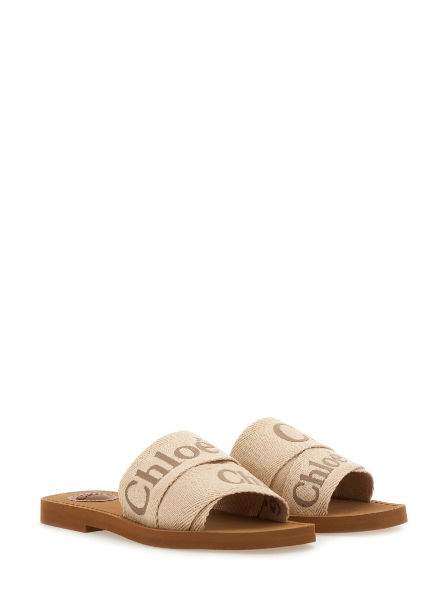Slide Sandal Woody Ivory Linen