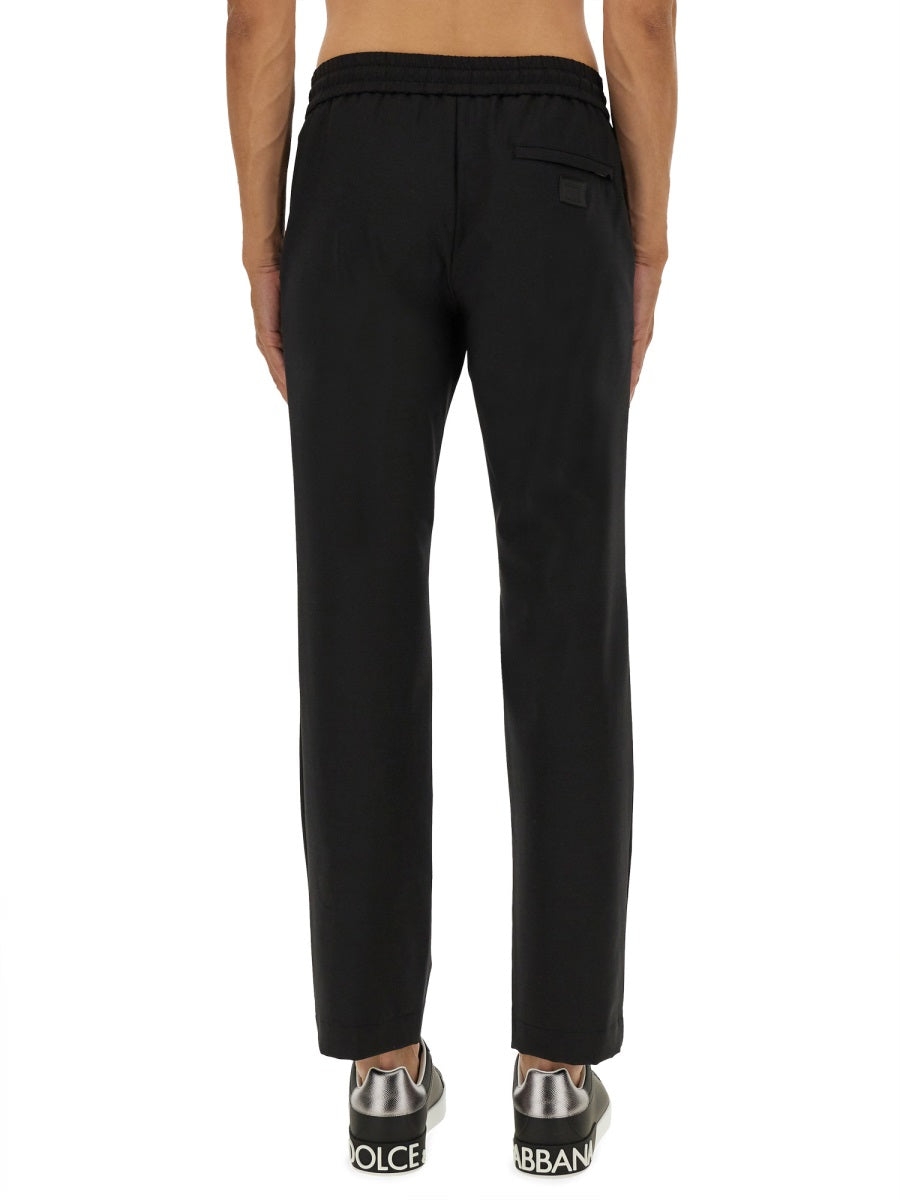 Jogging Pants Black Elastane Trousers