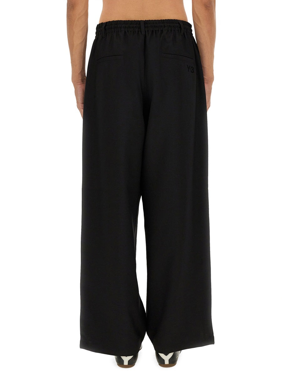 Sport Uniform 3-Stripes Pants Black Polyester Trousers