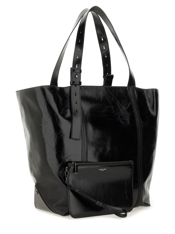 Leather Tote Bag Black Shoulder