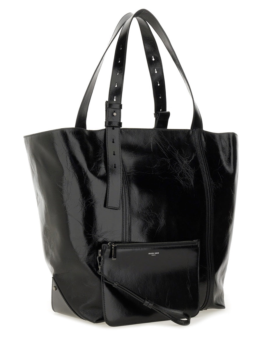 Leather Tote Bag Black Shoulder