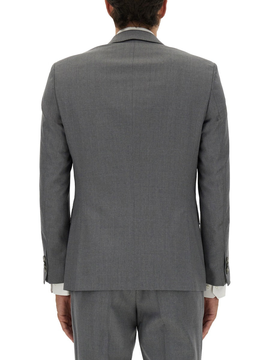 Slim Fit Jacket Grey Virgin Wool