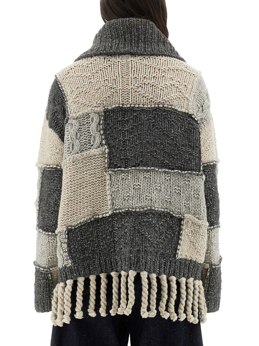 Patchwork Jersey With Bangs Multicolour Wool Jumpers