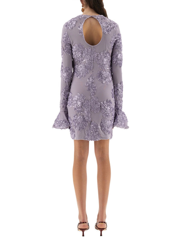 3d Mesh Mini Dress Lilac Polyester (recycled)