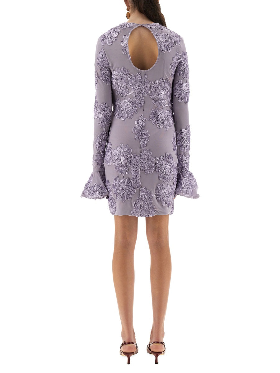3d Mesh Mini Dress Lilac Polyester (recycled)