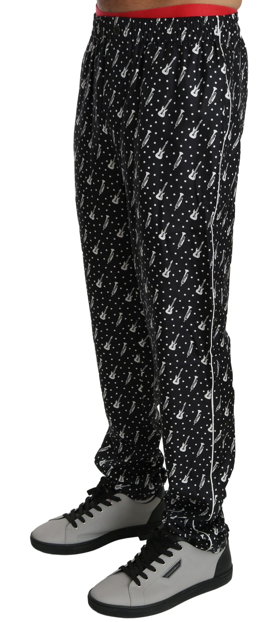 Dolce & Gabbana 100% Silk jogger pants in black