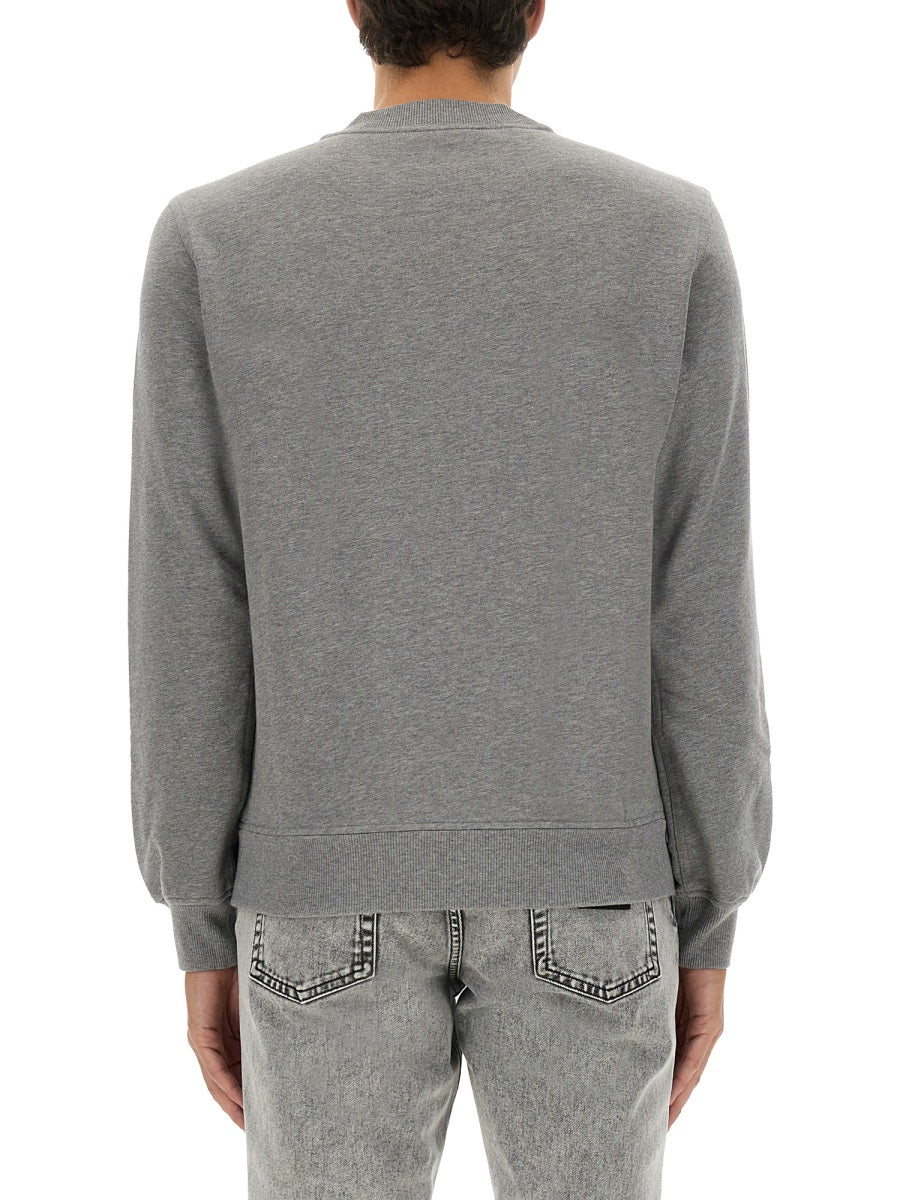 Jersey With Embroidery Grey Cotton Sweatshirts