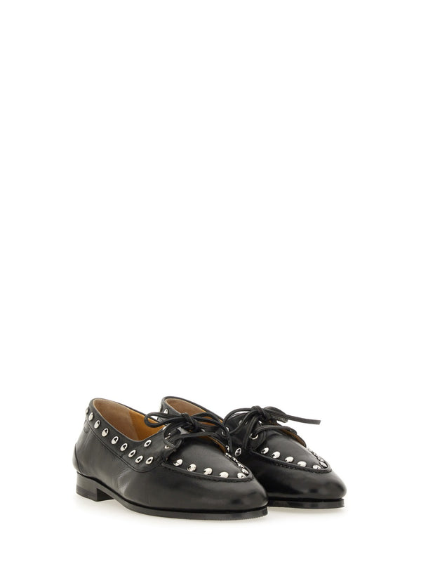 Black Buffalo Leather Moccasin Loafers