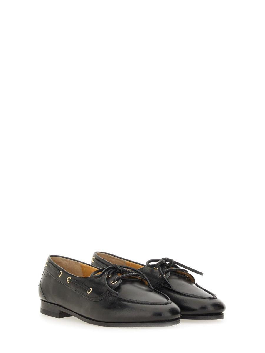 Moccasin Plume Black Buffalo Loafers