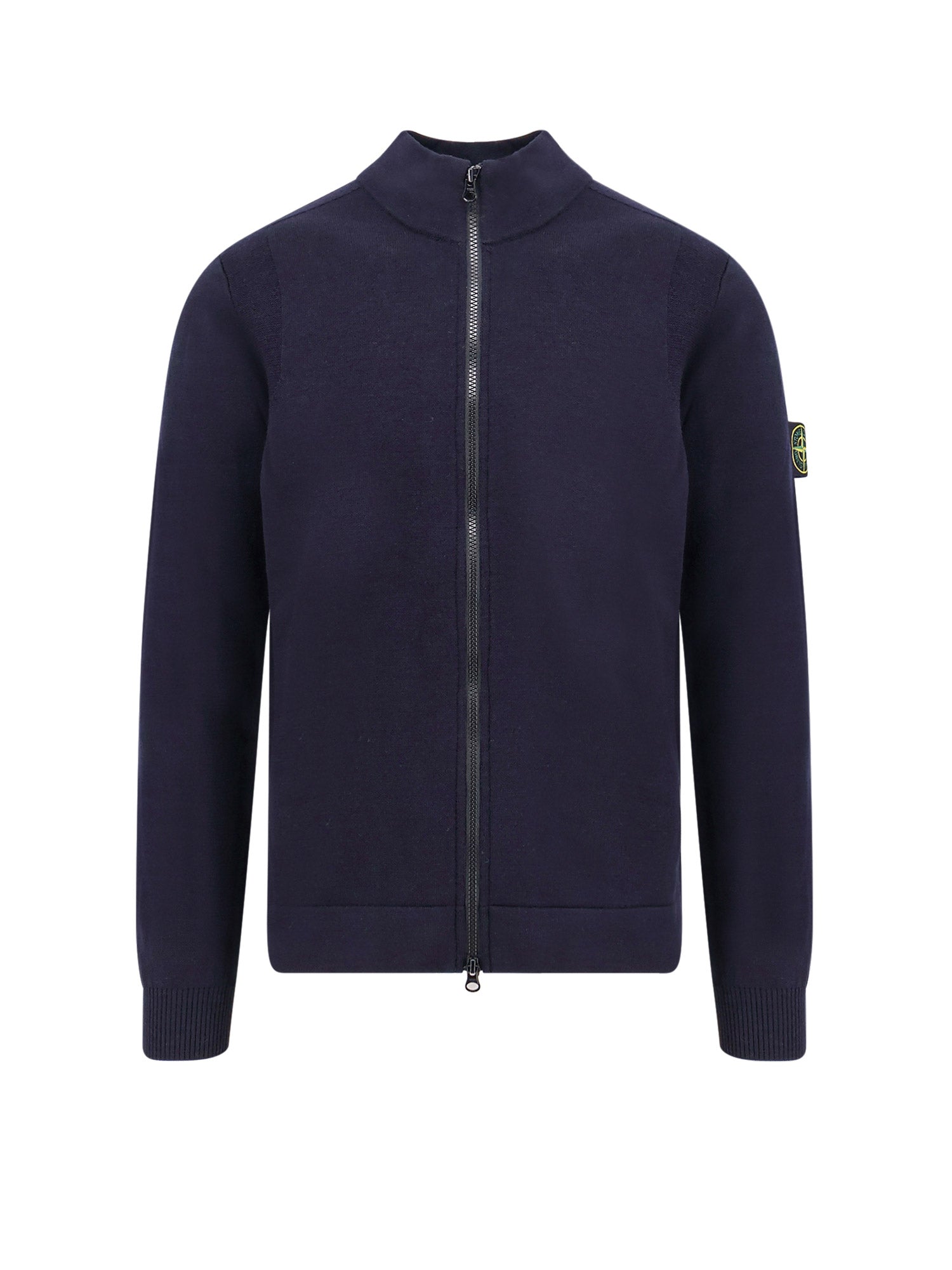 Stone Island Sweaters Blue Lana Vergine Poliestere