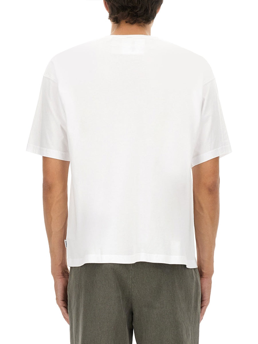 T-Shirt With Listen Print White Cotton T-shirts