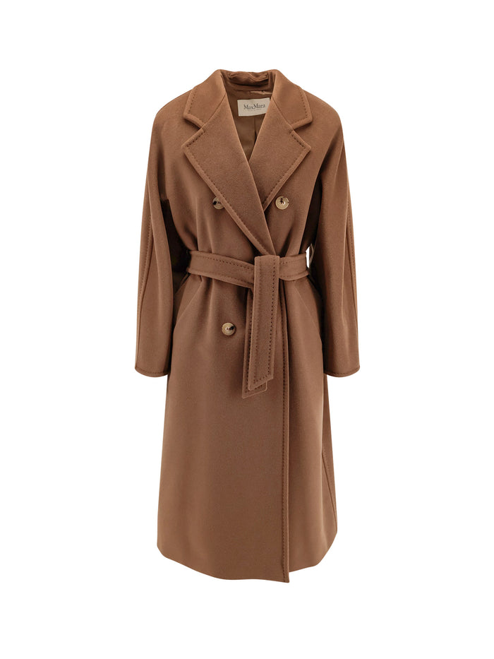Max Mara Coats Leather Brown Lana Vergine Cashmere