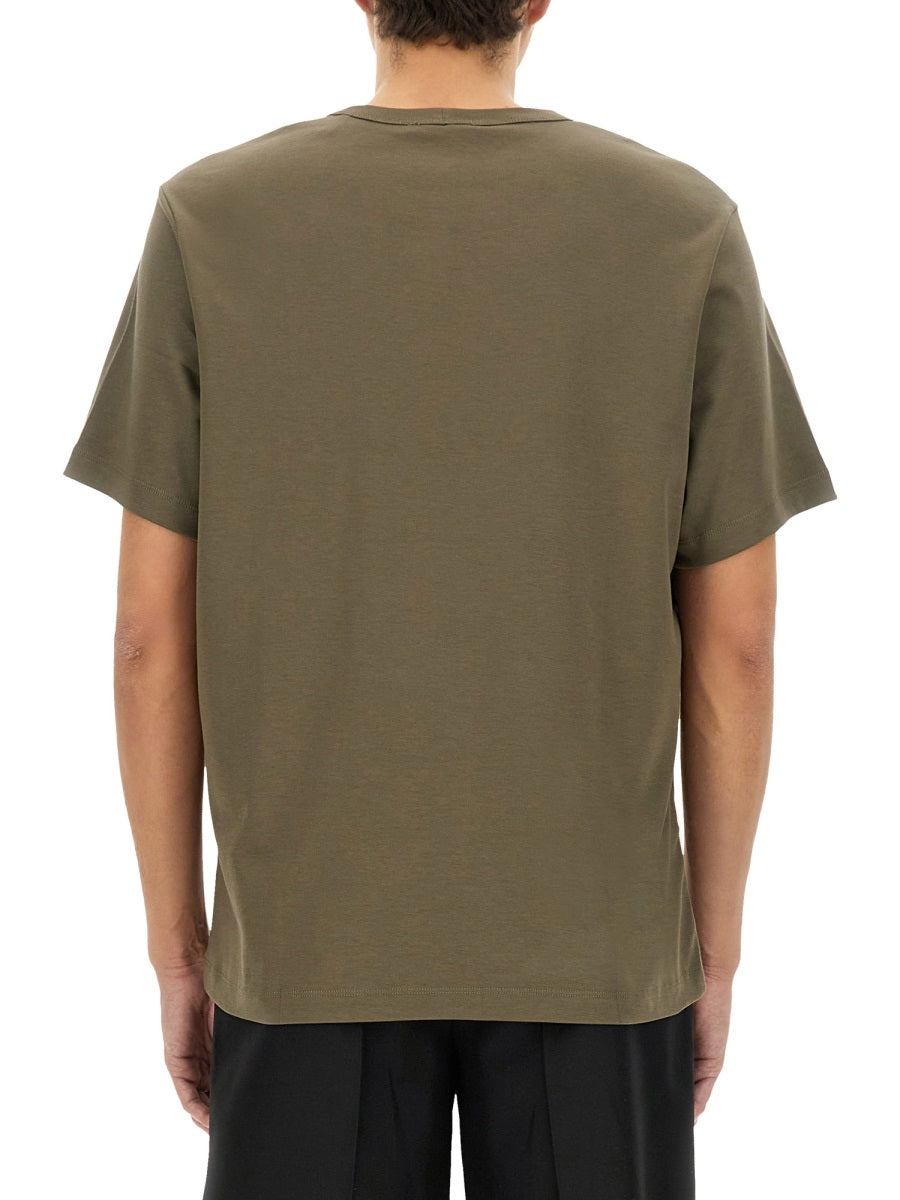 T-Shirt With Logo Beige Cotton T-shirts
