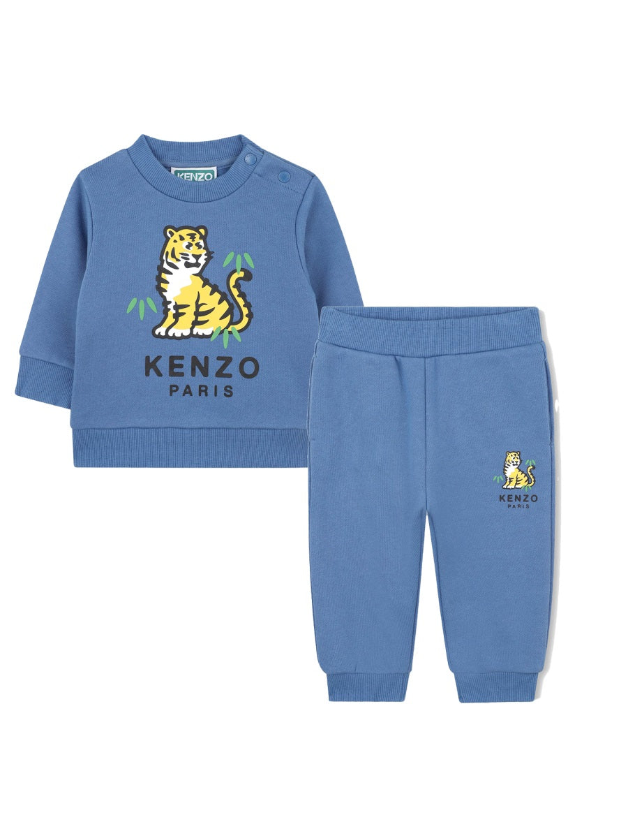 Jersey Set With Pants Blue Cotton Sets