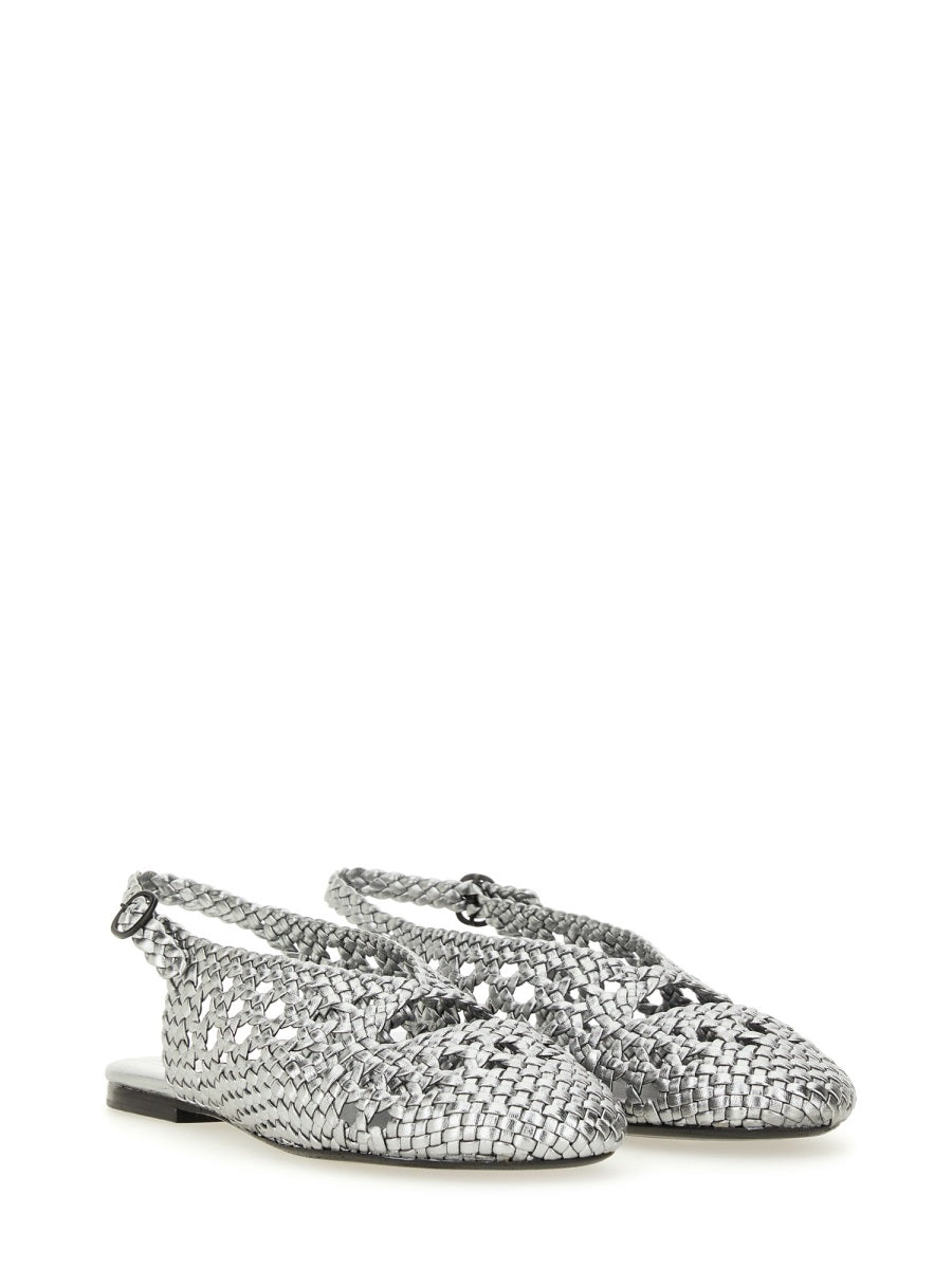 Slingback Sandal Empuria Metallic Silver Lambskin