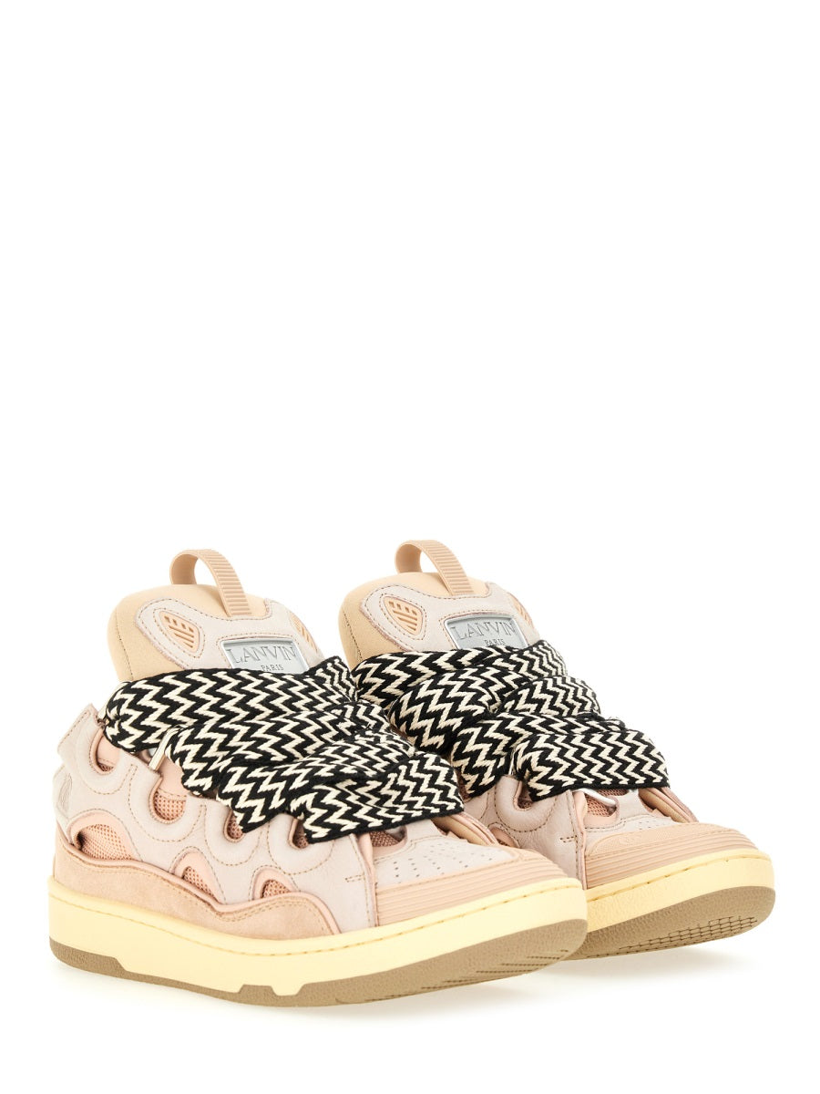 Sneaker Curb Pink Calf Leather Trainers
