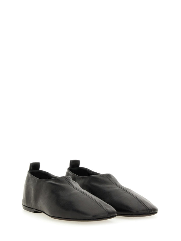 Leather Ballerina Black Shoe