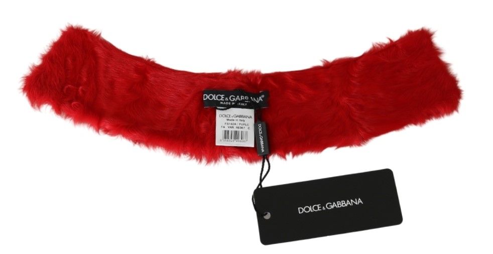 Dolce & Gabbana 100% Lambskin scarf in red — view 5