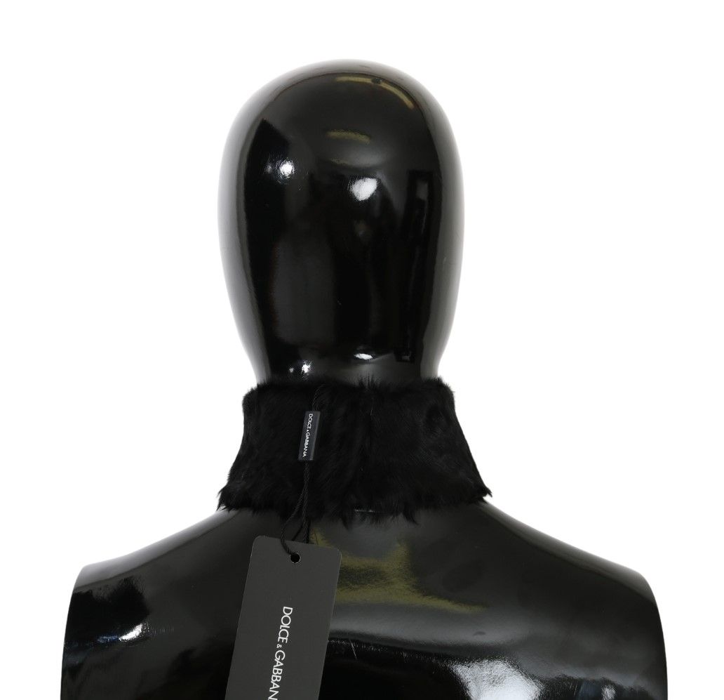 Dolce & Gabbana 100% Lambskin scarf in black — view 2