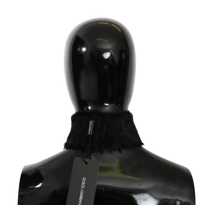 Dolce & Gabbana 100% Lambskin scarf in black — view 2