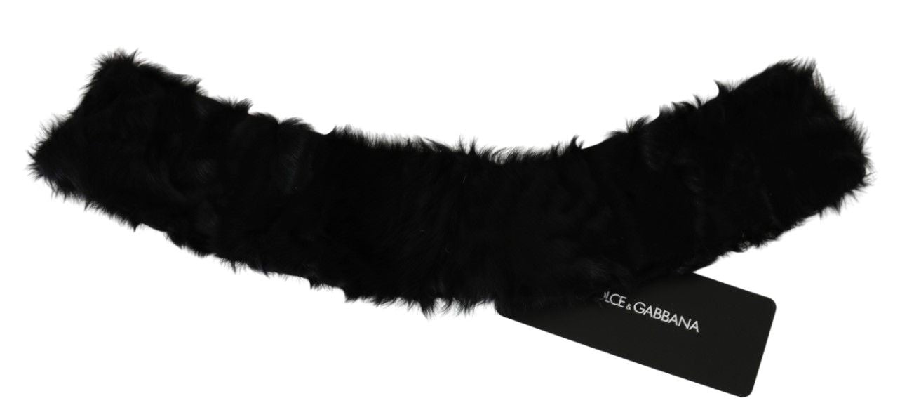 Dolce & Gabbana 100% Lambskin scarf in black — view 3