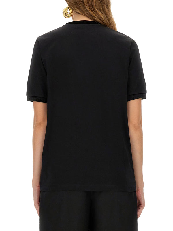 T-Shirt With Ribbon And Bow Black Main Material: Cotton T-shirts