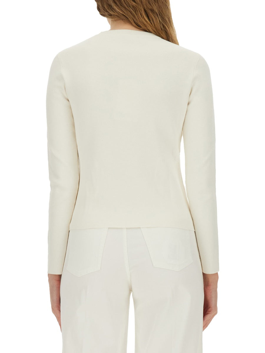 Jersey With Logo Ivory Viscose Jumpers