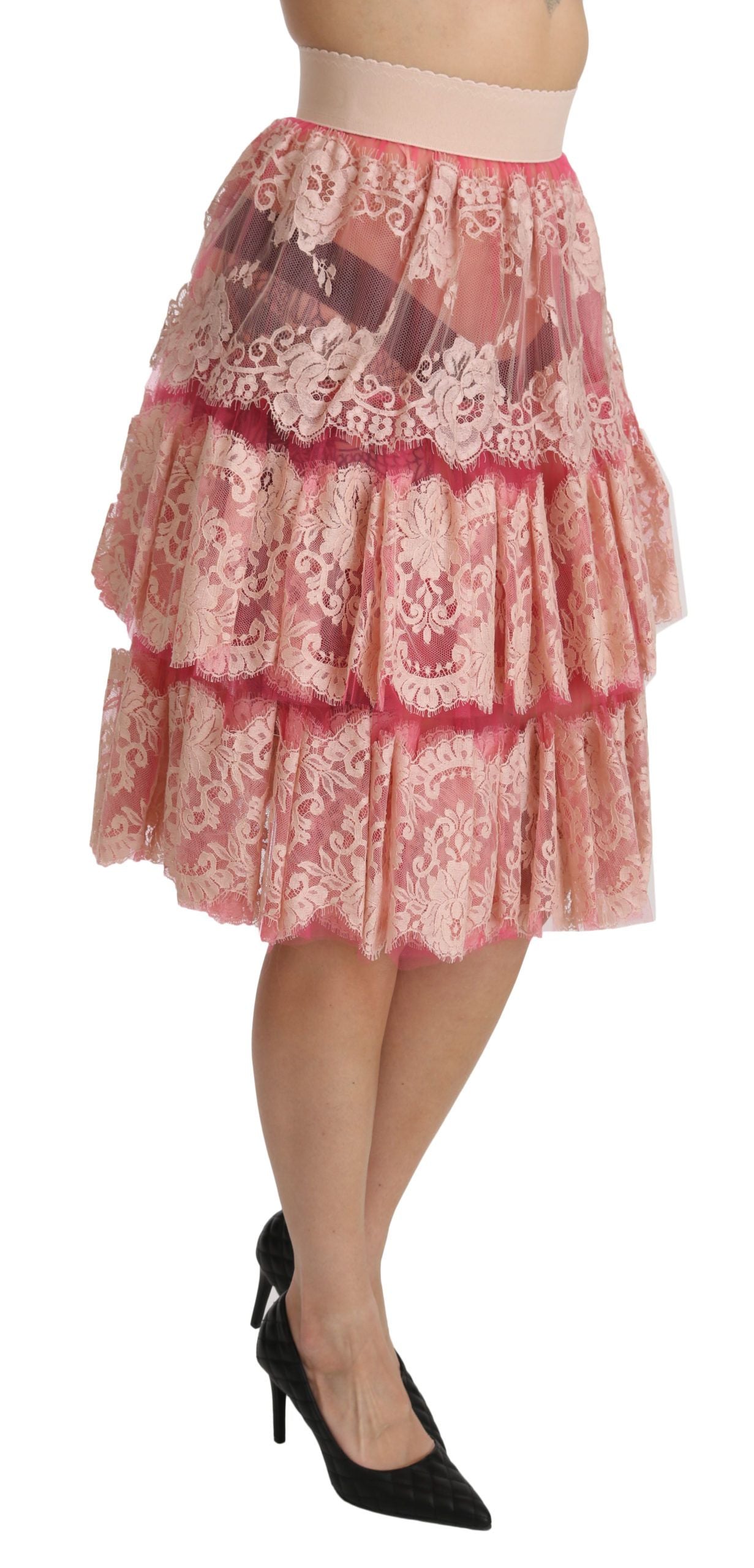 Dolce & Gabbana 74% Nylon skirt in pink — view 2