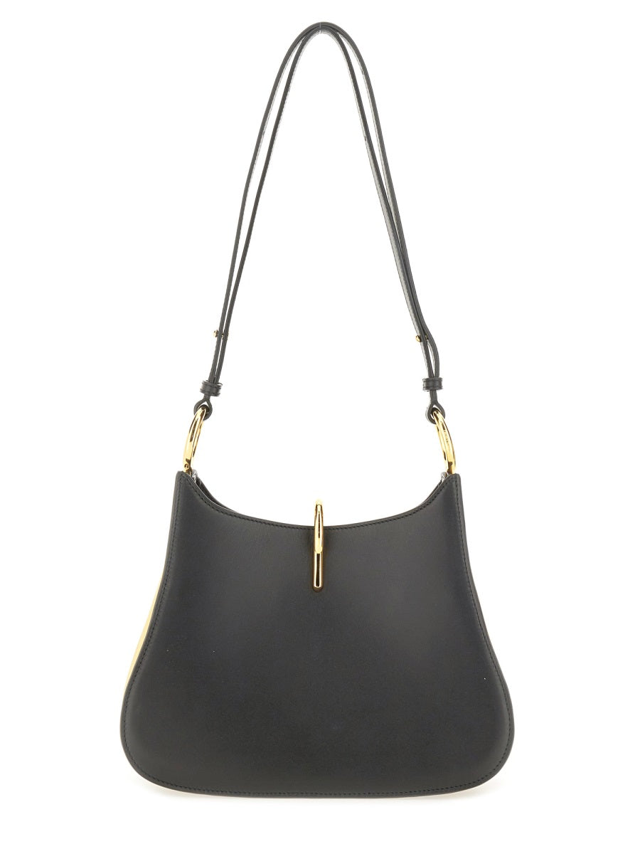 Medium Leather Ring Bag Black Shoulder