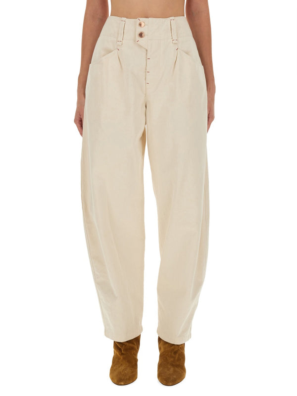 Pants Oumaya Powder Color Cotton Trousers