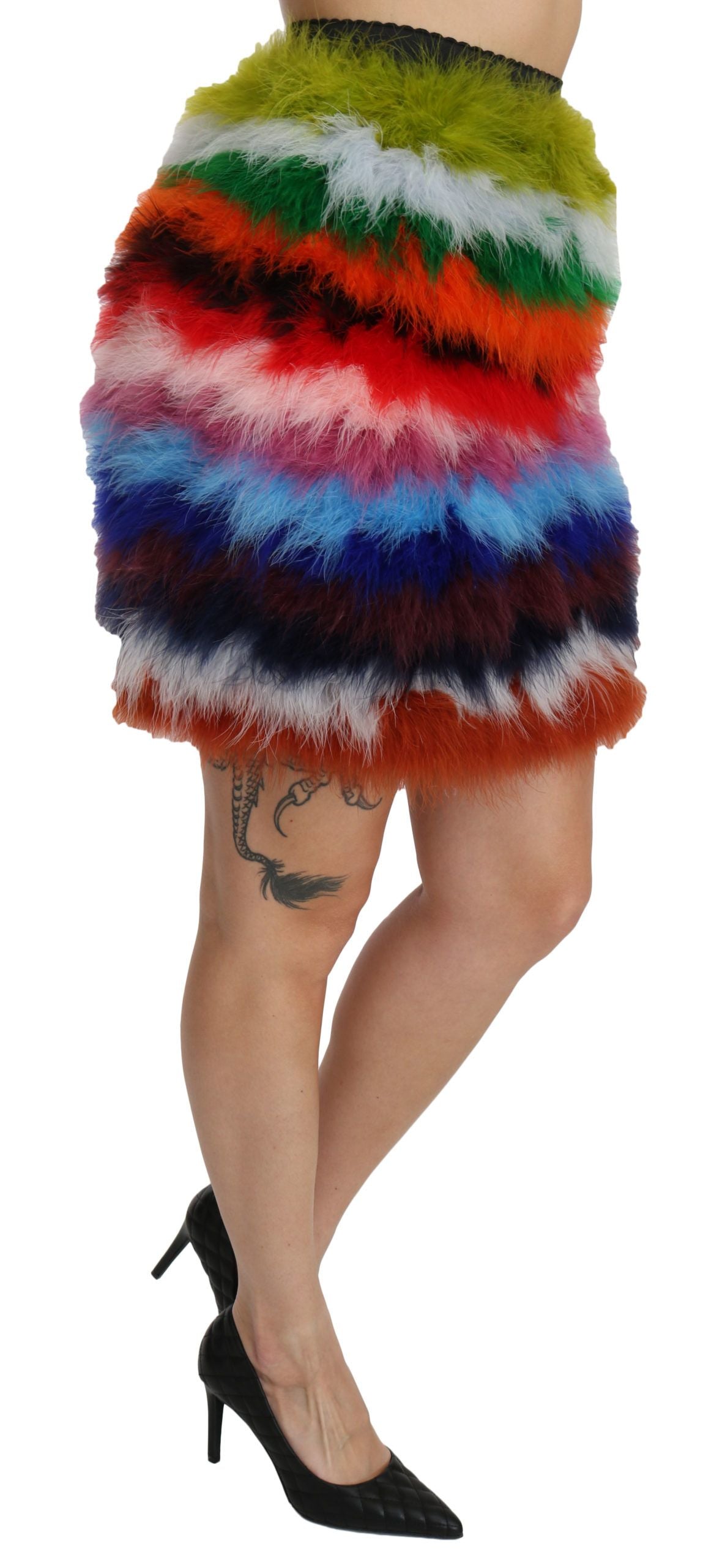 Dolce & Gabbana 70% Turkey Feather skirt in multicolor — view 2