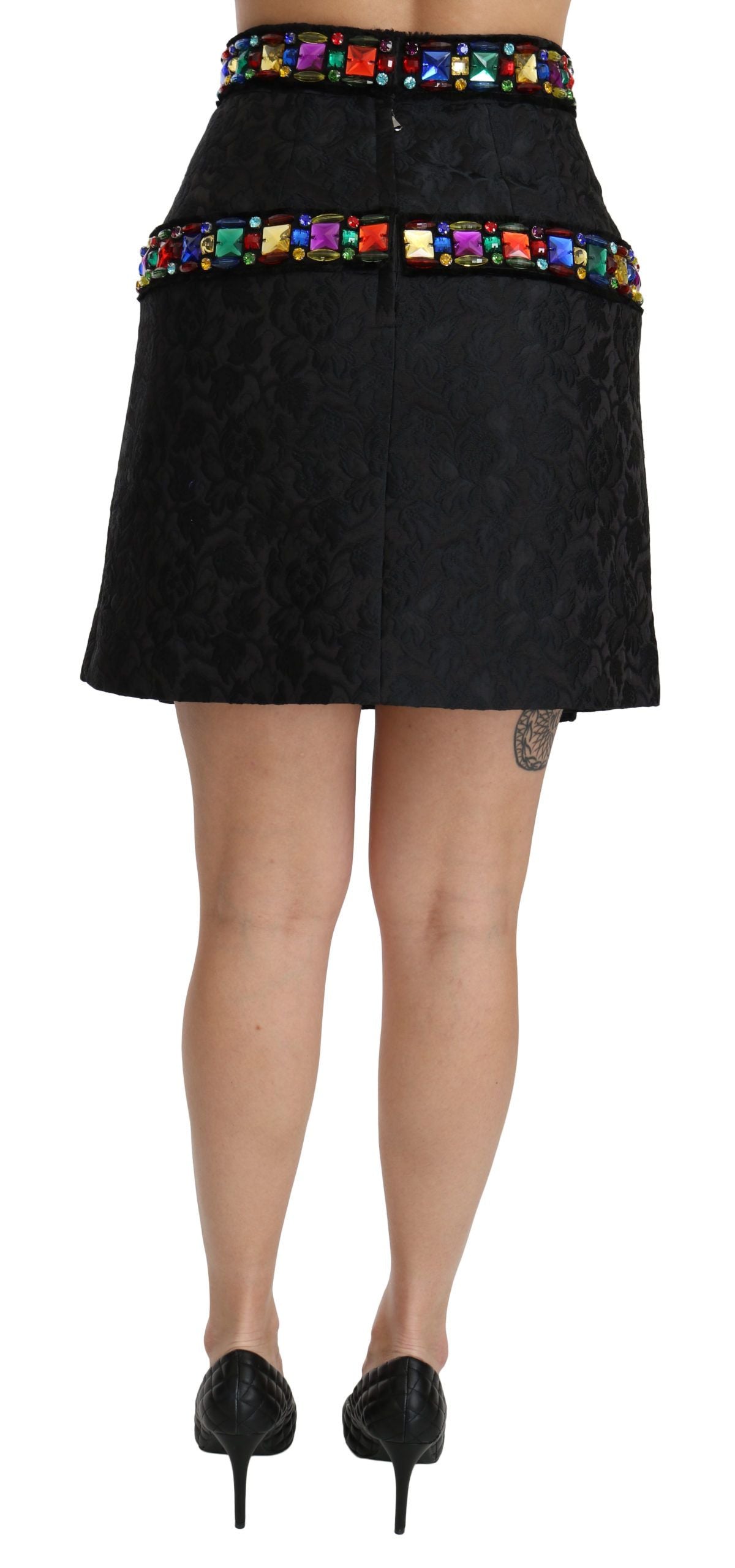 Dolce & Gabbana 47% Polyester 28% Silk 25% Acrylic; Lining: 94% Silk 6% Elastane skirt in black — view 4