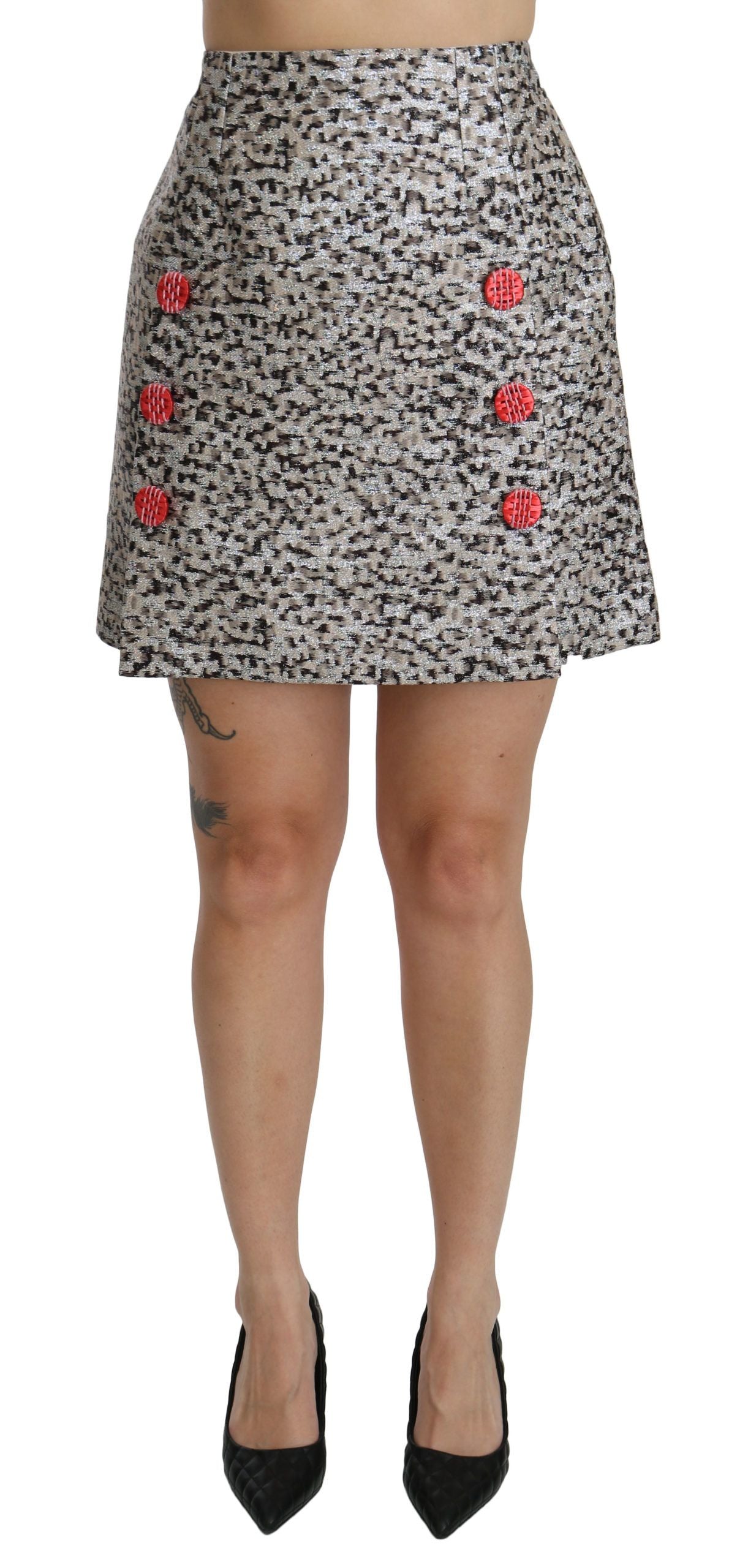 Dolce & Gabbana 83% Polyester 14% Silk 3% Nylon skirt in silver — view 2