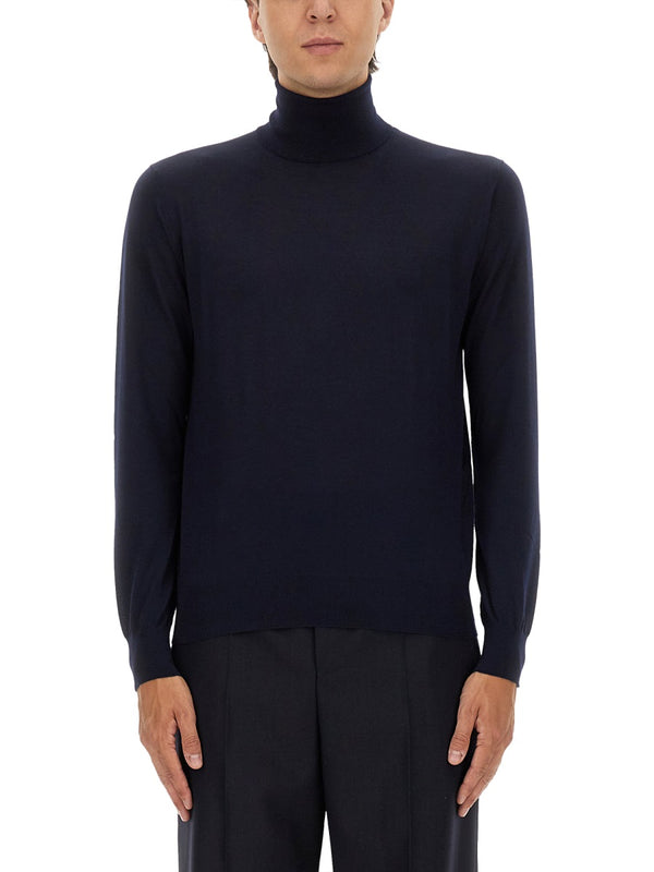 Turtleneck Pullover Blue Cashmere Jumpers