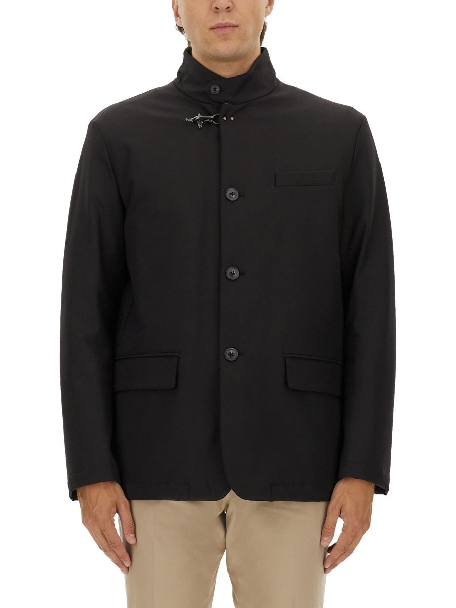 Jacket With Hook Black Polyamide Elastan