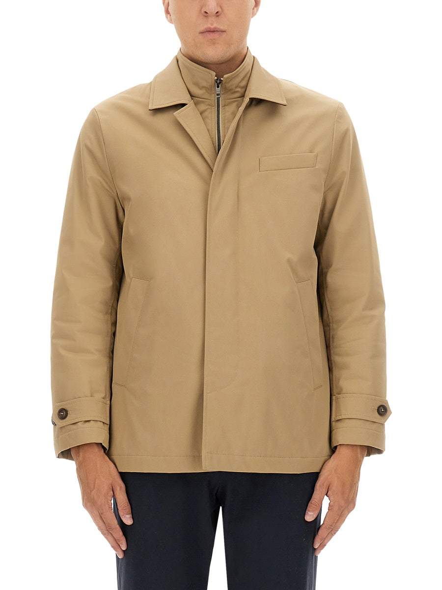 Double Front Jacket Beige Polyester