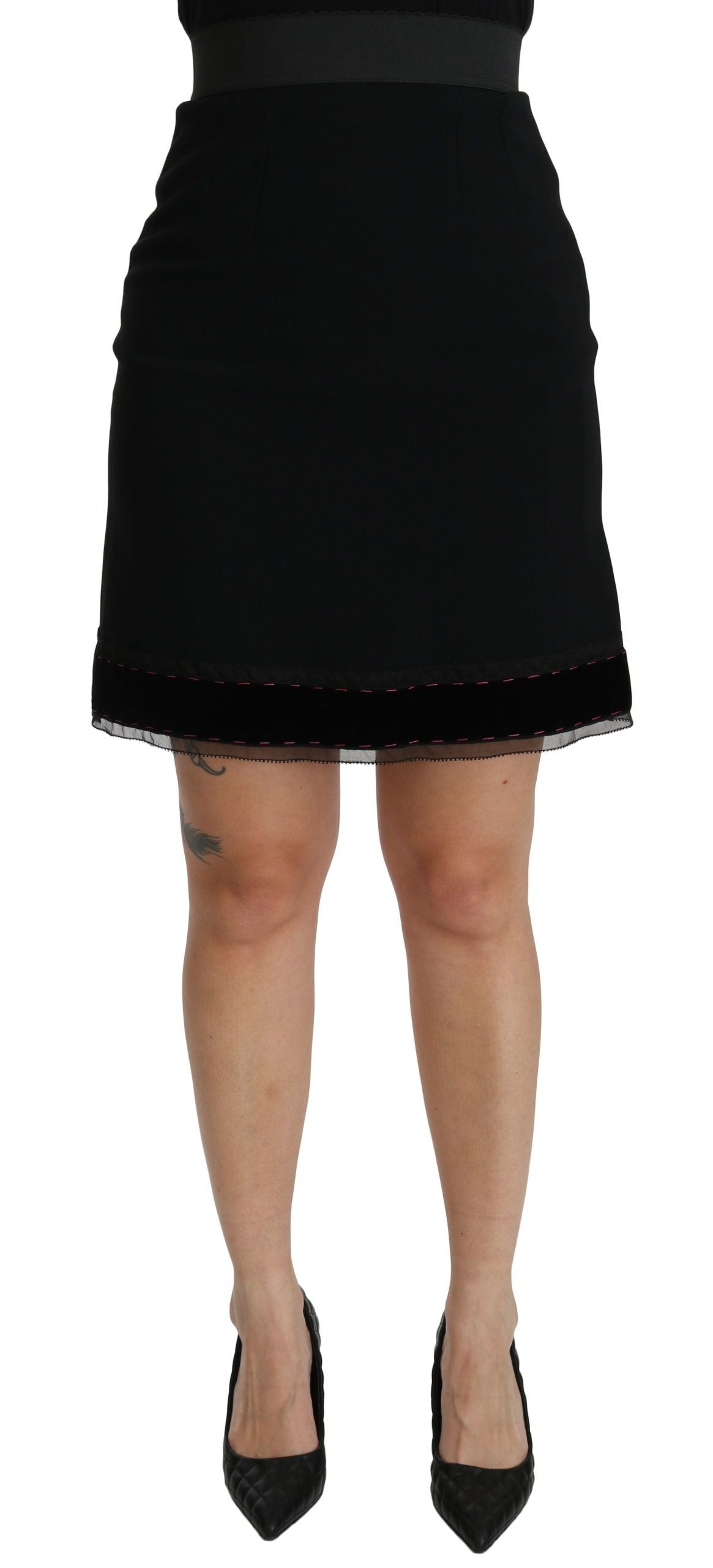 Dolce & Gabbana 38% Viscose 34% Acrylic 20% Cotton 5% Silk 3% Elastane skirt in black — view 3