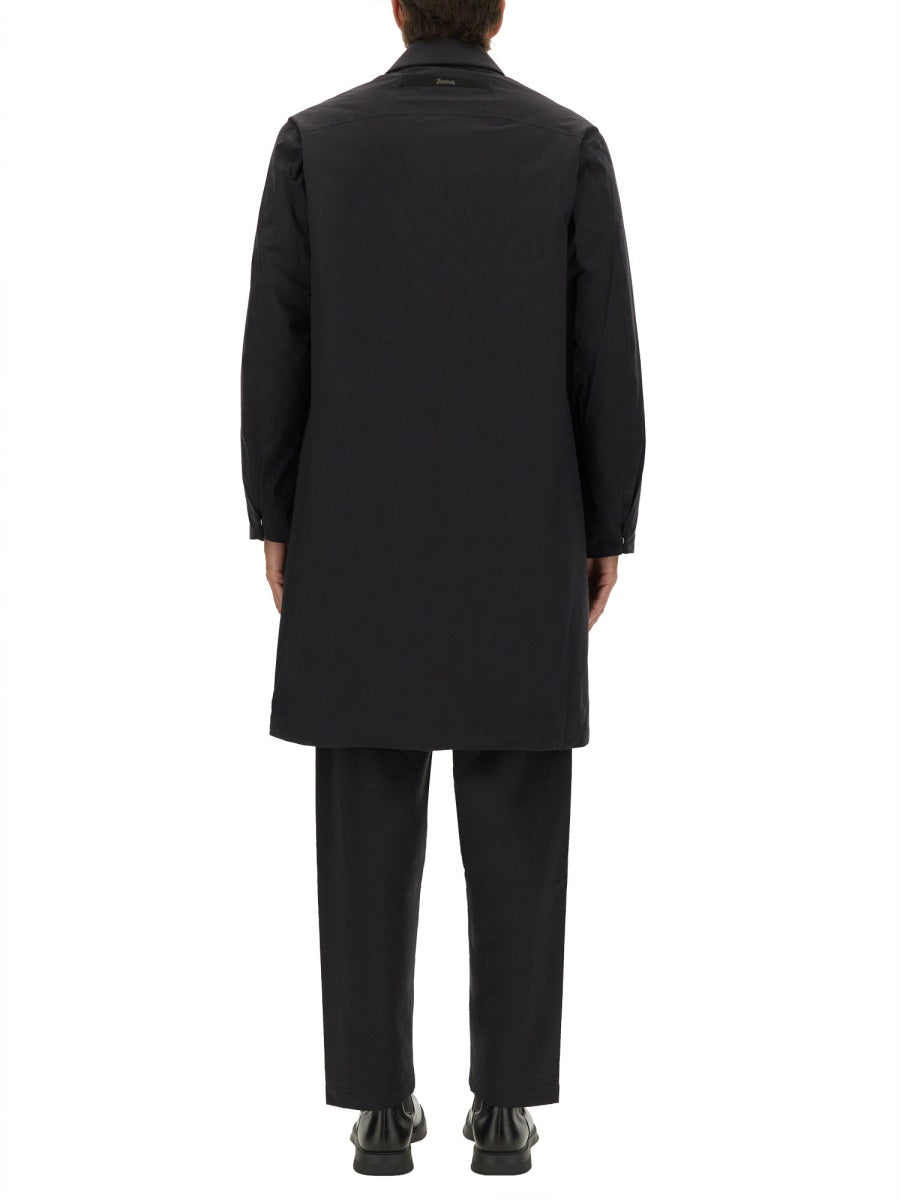 Waterproof Two-Layer Gore-Tex Coat Black Polyamide Trench & Raincoats