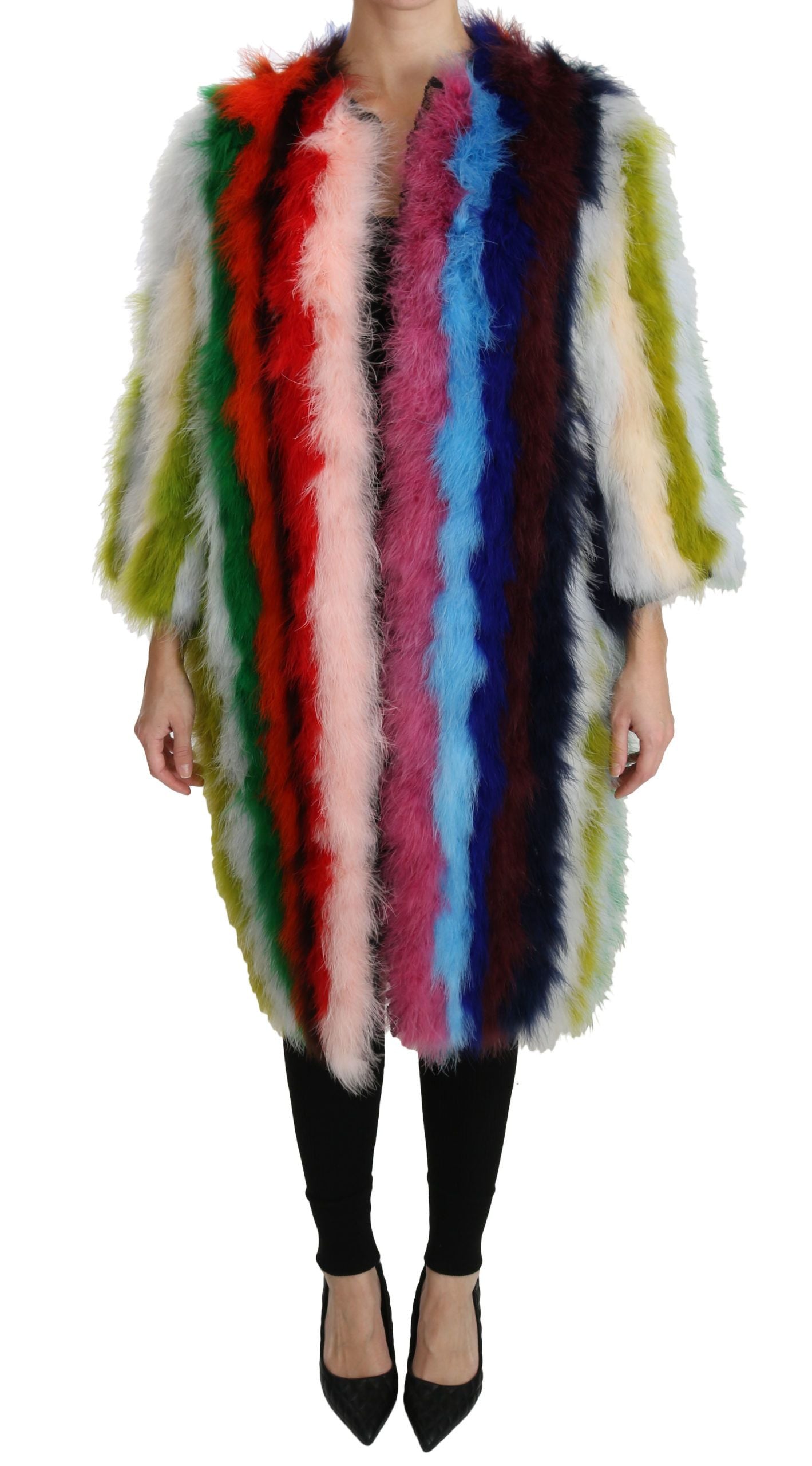 Dolce & Gabbana 60% Turkey Feather coat in multicolor