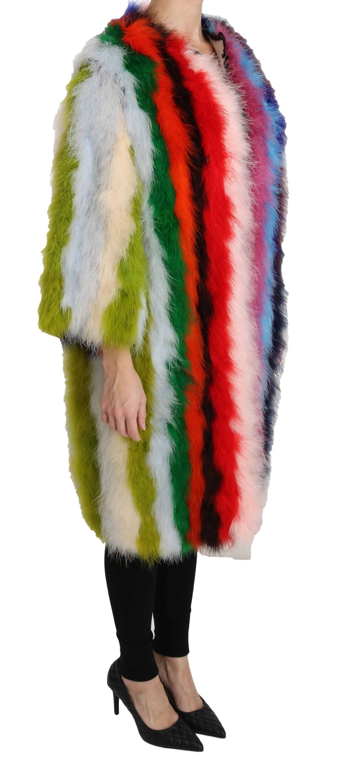 Dolce & Gabbana 60% Turkey Feather coat in multicolor — view 2