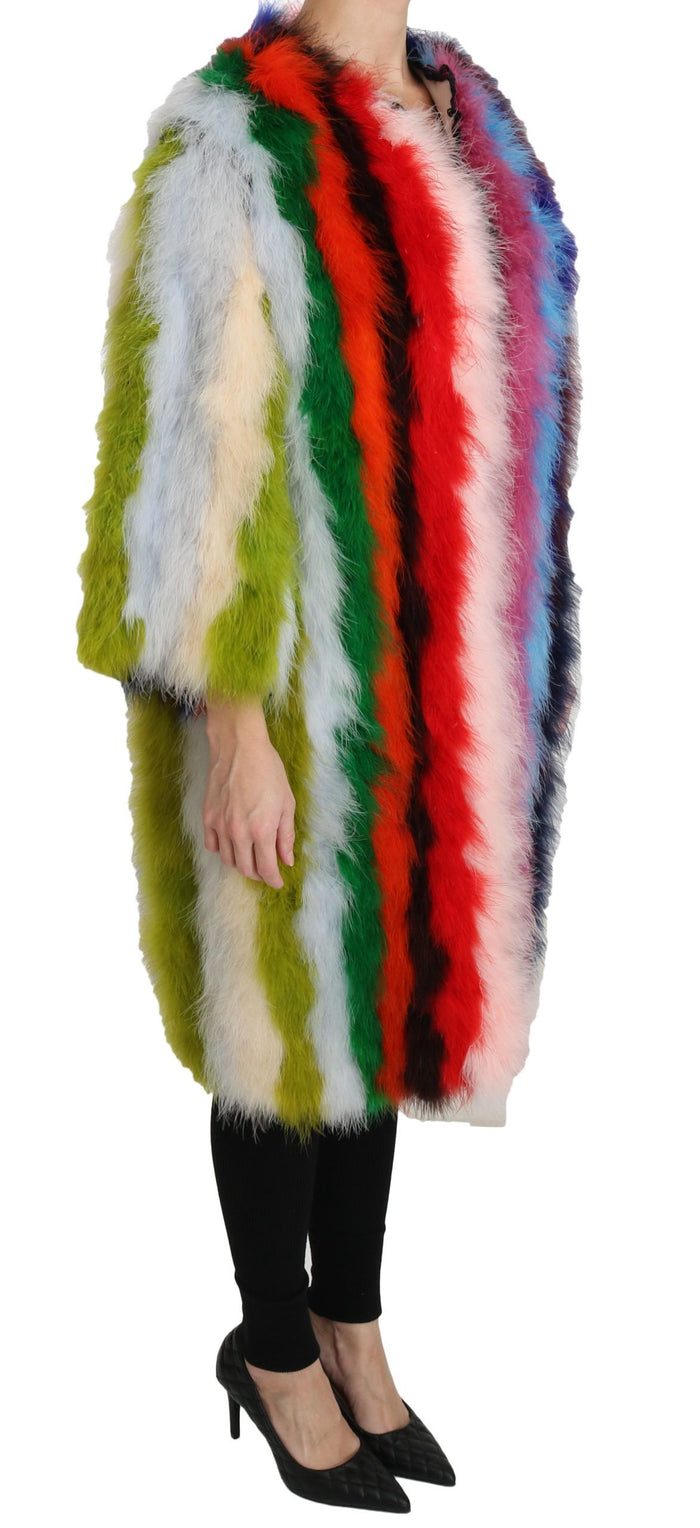 Dolce & Gabbana 60% Turkey Feather coat in multicolor — view 2