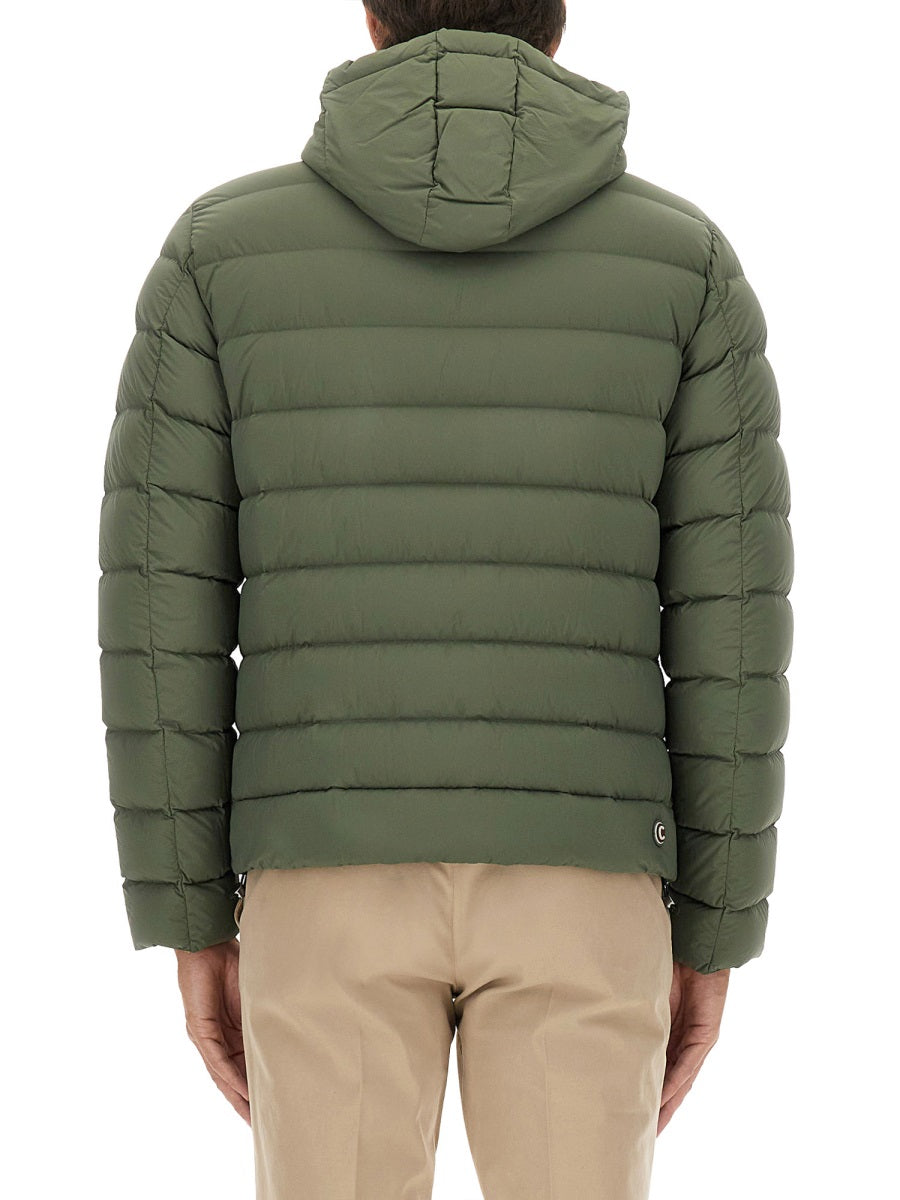 Down Jacket With Detachable Hood Green Polyamide