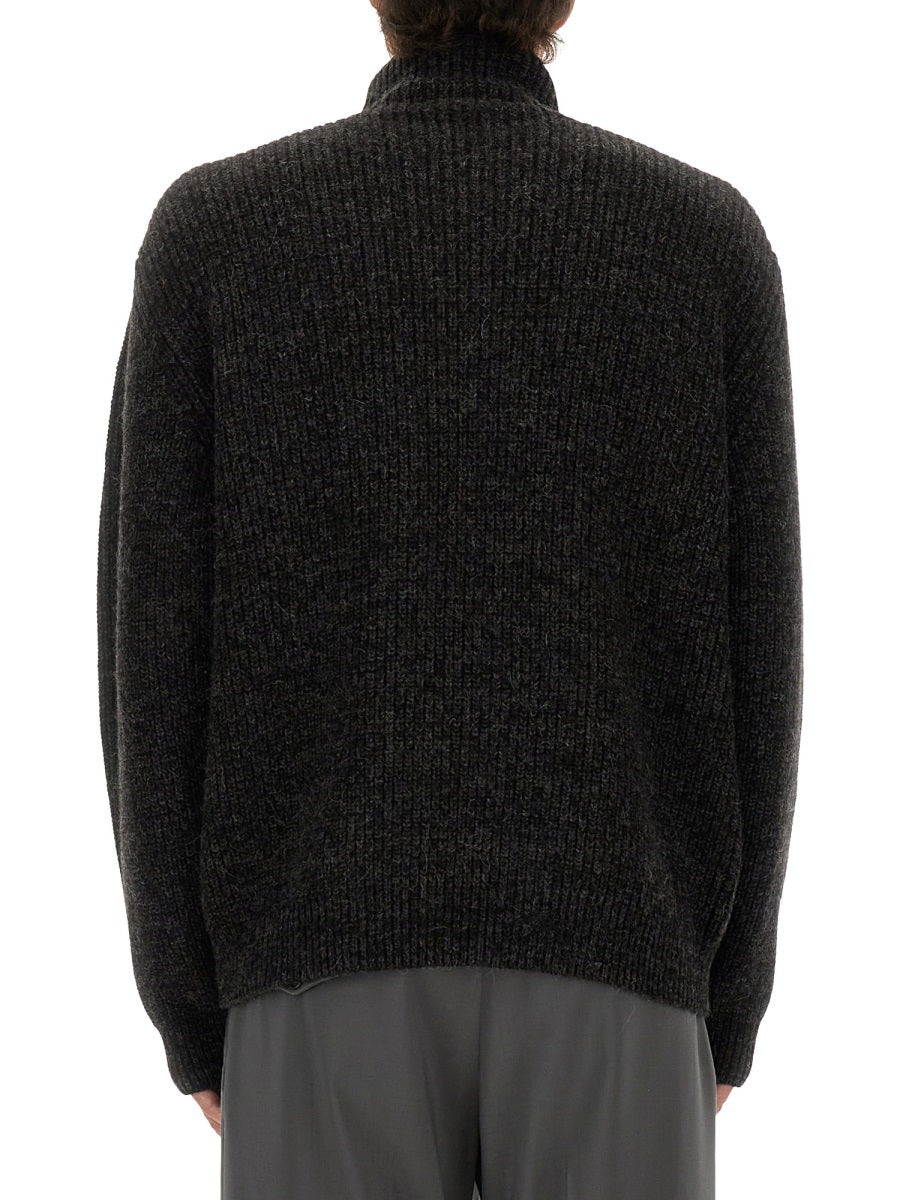 Turtleneck Sweater Black Alpaca Yak Jumpers