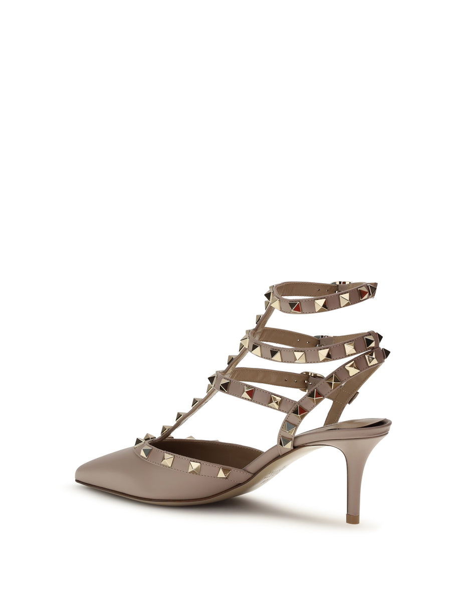 Sandals Ankle-Strap Rockstud Powder Pink