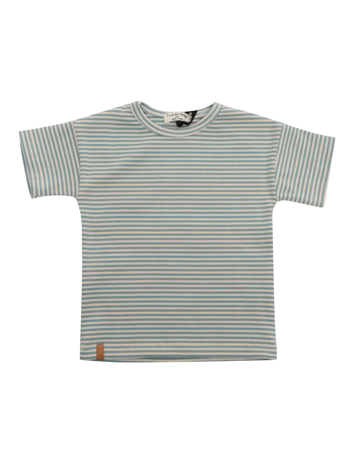 Striped T-shirt Grey Cotton Elastane Short Sleeves