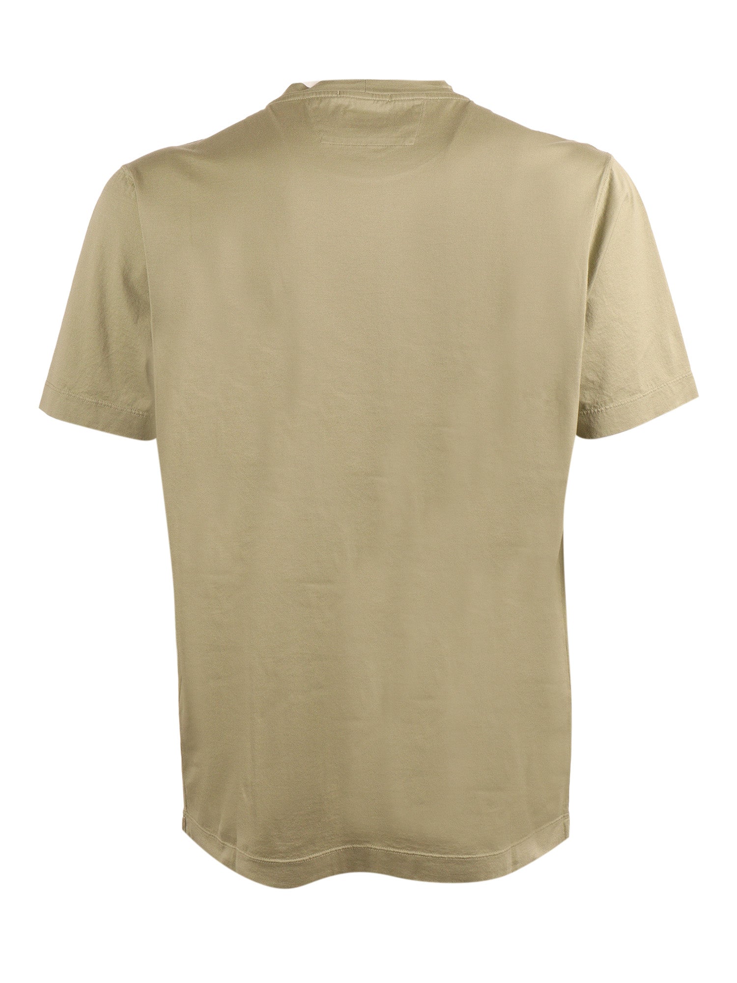 T-Shirts - Short Sleeve Beige Cotton T-shirt