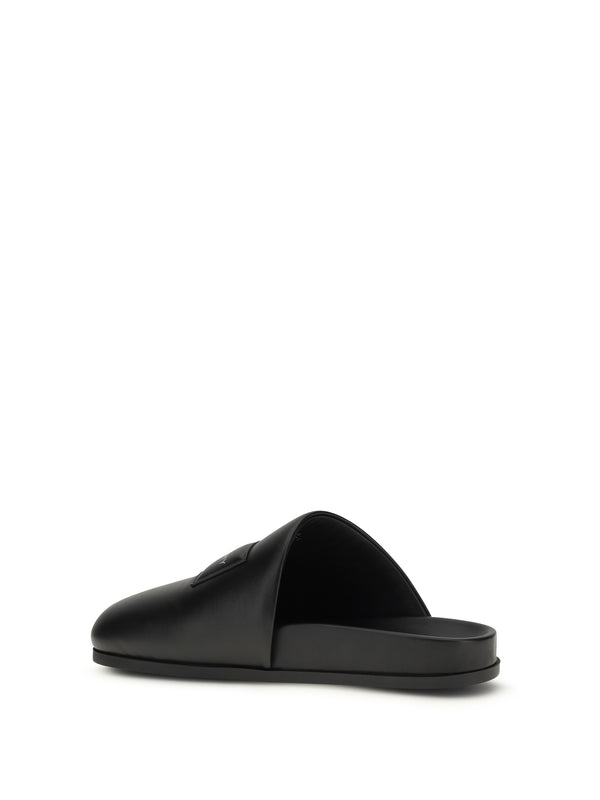 Leather Mules Black Calf Sandal
